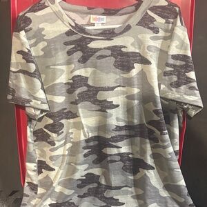 LuLaRoe Gray and Black Tee